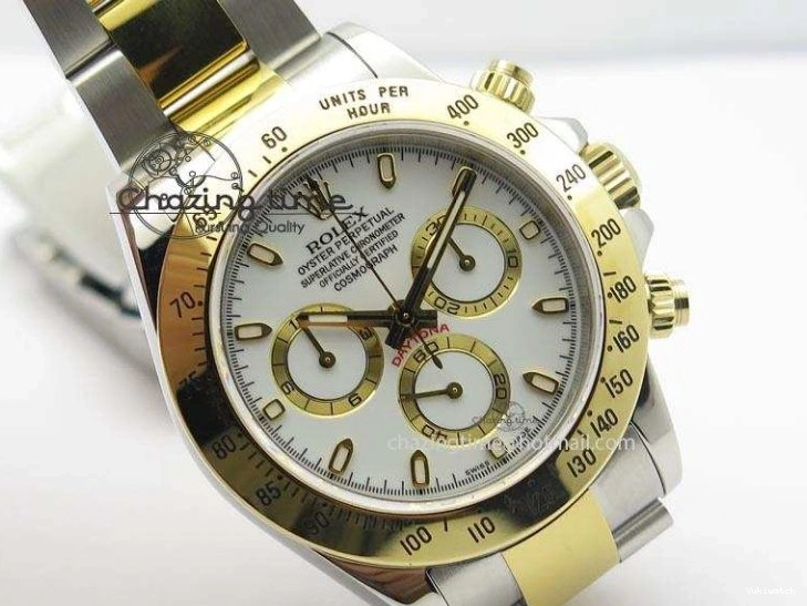 YG Bracelet Dial On Edition JF Daytona A7750 YG Best SS SS 116523 White 0106